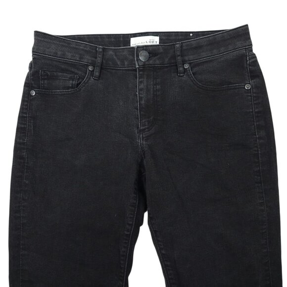 Loft Curvy Skinny Mid Rise Jeans Womens Size 28/6 Ankle Stretch Denim Black - Picture 9 of 15